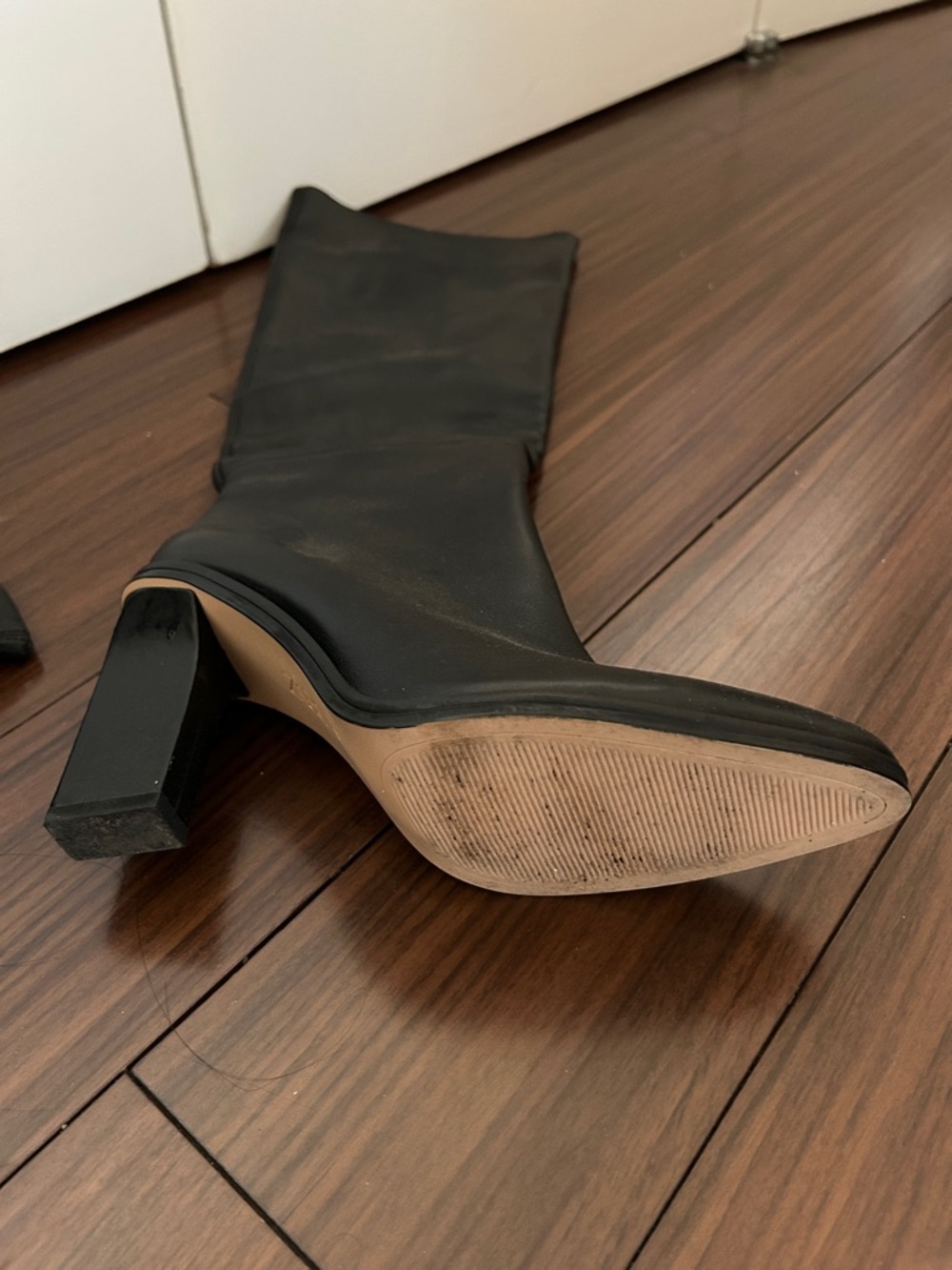Zara Black Heeled Leather Boots - Picture 5 of 5